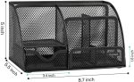 MaxGear Mesh Desk Organizer Office Desktop Organizer with Drawer, Metal Stationary Organizer Black Desk Caddy, 6 Compartments, 8.7 x 5.5 x 5 inch, 1 Pack - Image 7